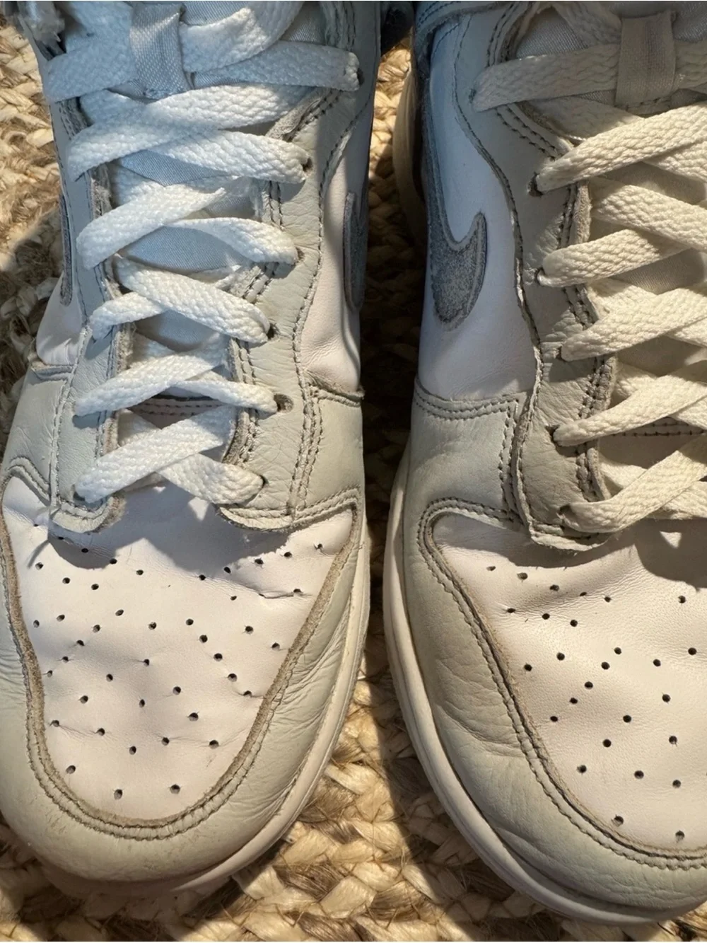 Nike Dunk High Silver Glitter Swoosh Women’s 8 White Gray FJ4578-100